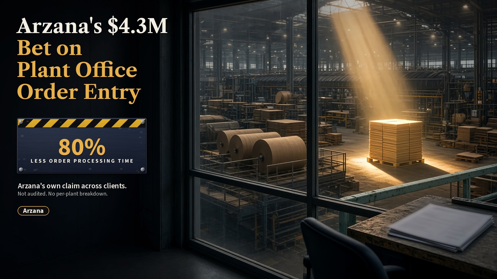 Arzana's $4.3M Bet on Plant Office Order Entry