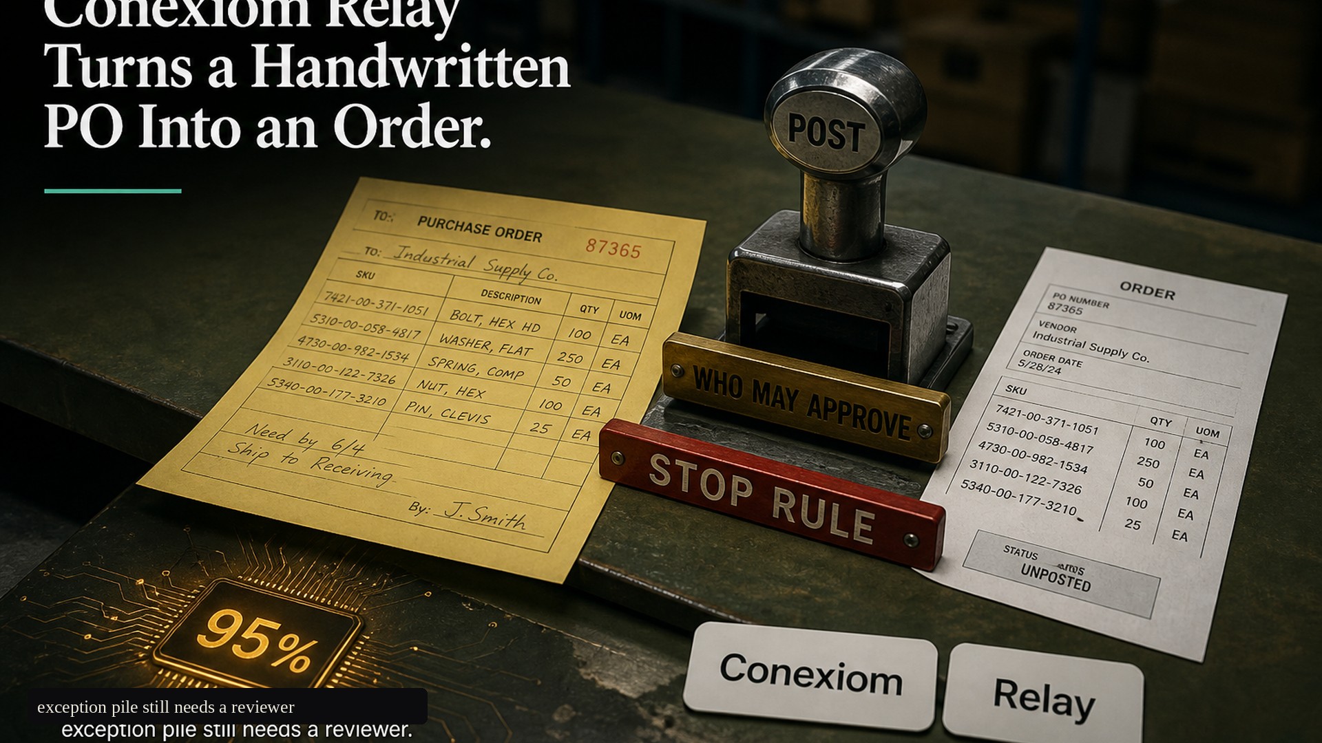 Conexiom Relay Turns a Handwritten PO Into an Order