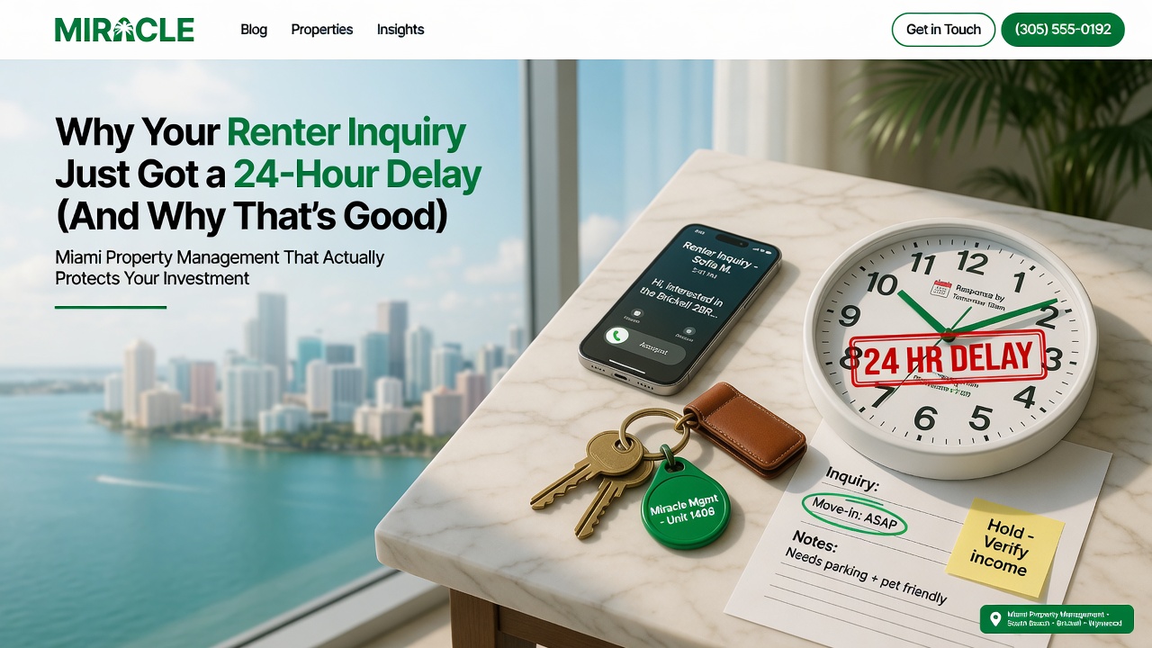Miami Property Managers Take 24 Hours to Respond to Renters. That’s 68% of Leads Lost to the First Responder